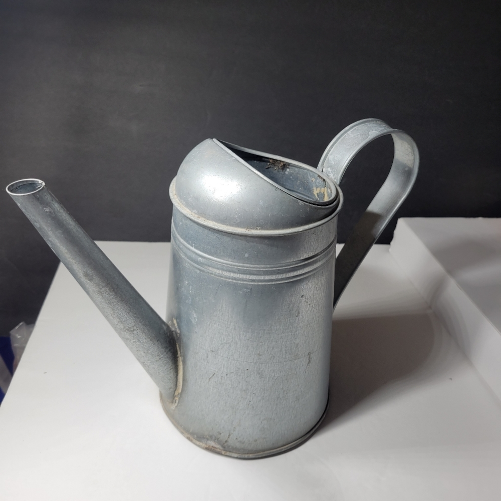 Tall Metal Watering Can Galvanized Water Can or Tall Rustic Vase Spring Planter